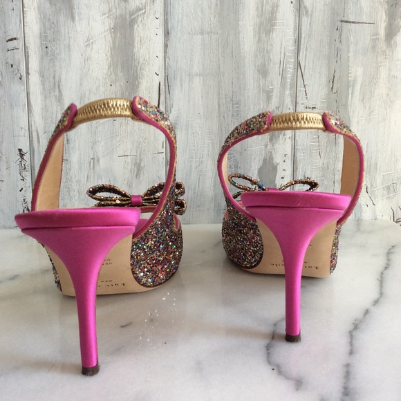 🚨SOLD🚨 Kate Spade Charm Bow Glitter Heels - Picture 3 of 8